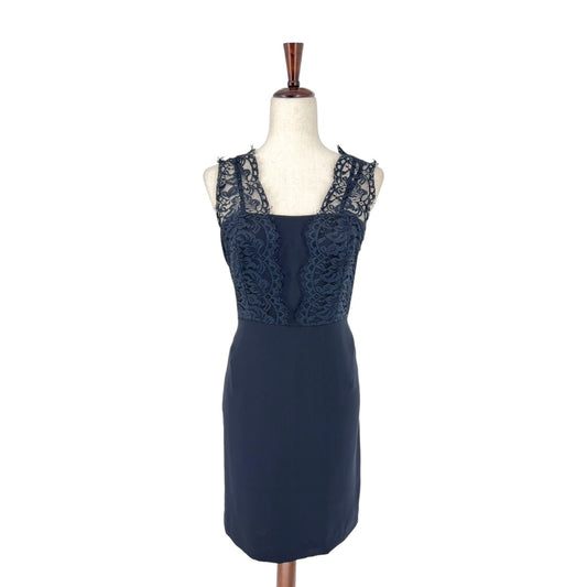 Tahari Lace V-neck Layer Dress | 8 Petite