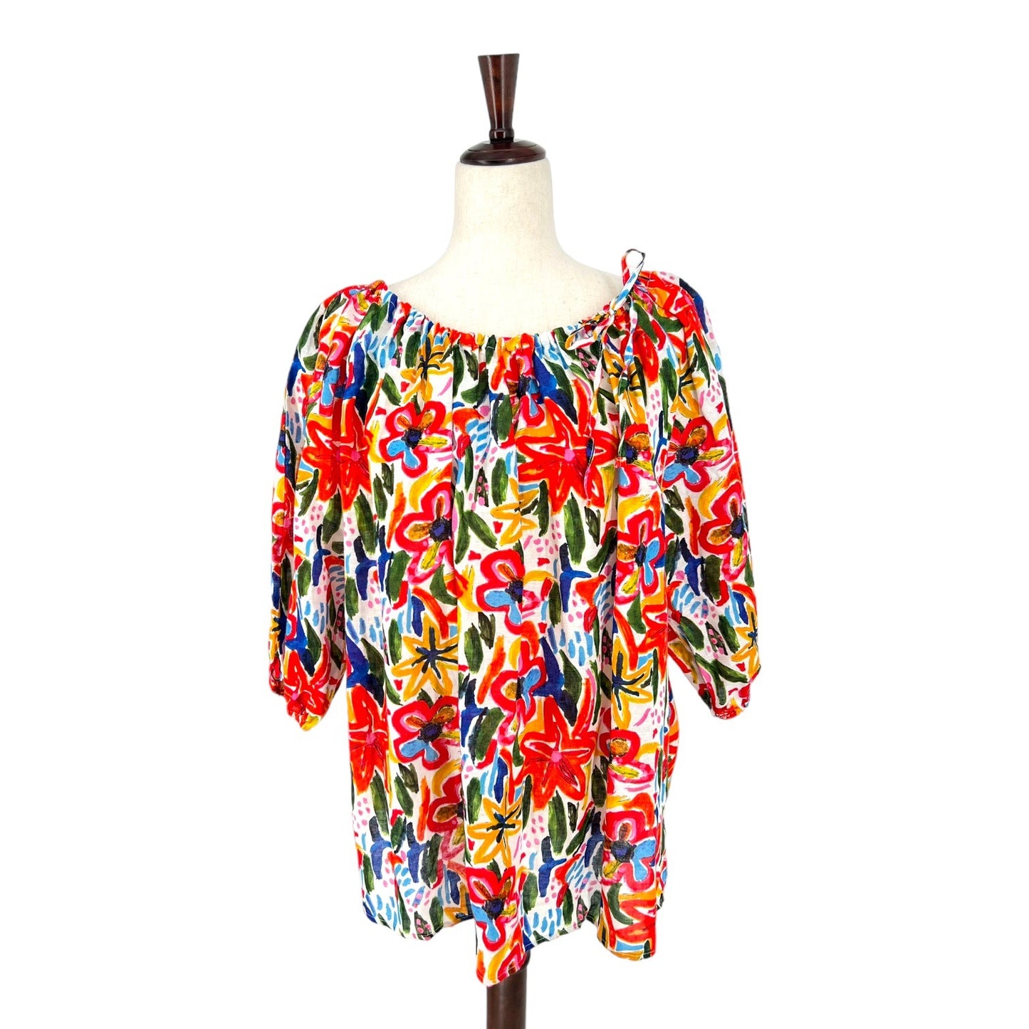Handmade Floral Painted Patter Off The Shoulder Blouse | 2x