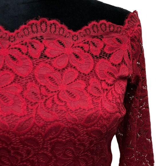 NWT Miss May Vintage Floral Off The Shoulder Lace Cocktail Dress | Medium