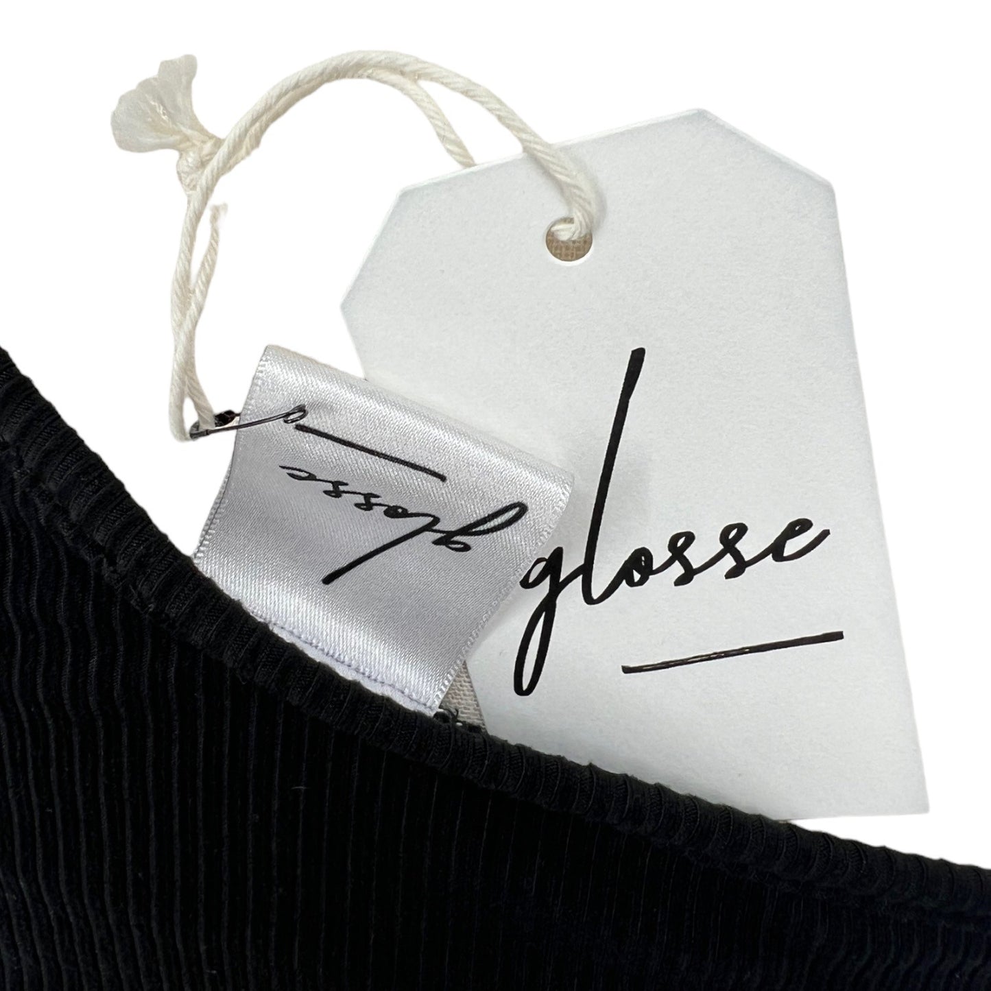 NWT Glosse One Shoulder Ribbed Crop Top | Large
