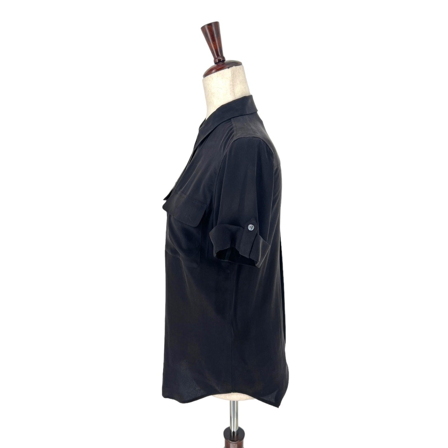 Equipment Slim Signature Short Sleeve Silk Blouse | Extra Small