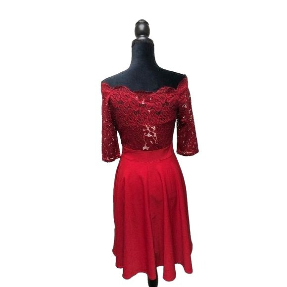 NWT Miss May Vintage Floral Off The Shoulder Lace Cocktail Dress | Medium