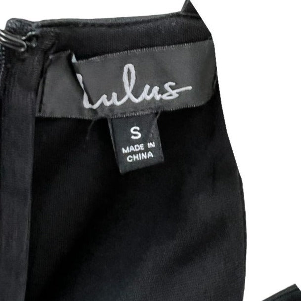Lulu's Sexy Black Dress w/ Front Keyhole & Cross Straps | Small