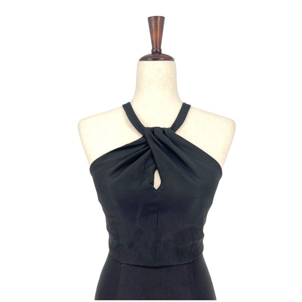 Lulu's Sexy Black Dress w/ Front Keyhole & Cross Straps | Small