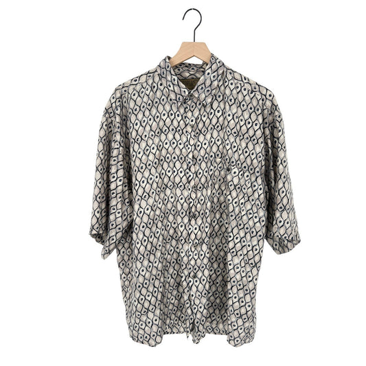 Utopia Silk Button Up Short Sleeve Shirt | Large