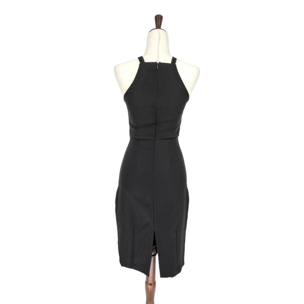 Lulu's Sexy Black Dress w/ Front Keyhole & Cross Straps | Small