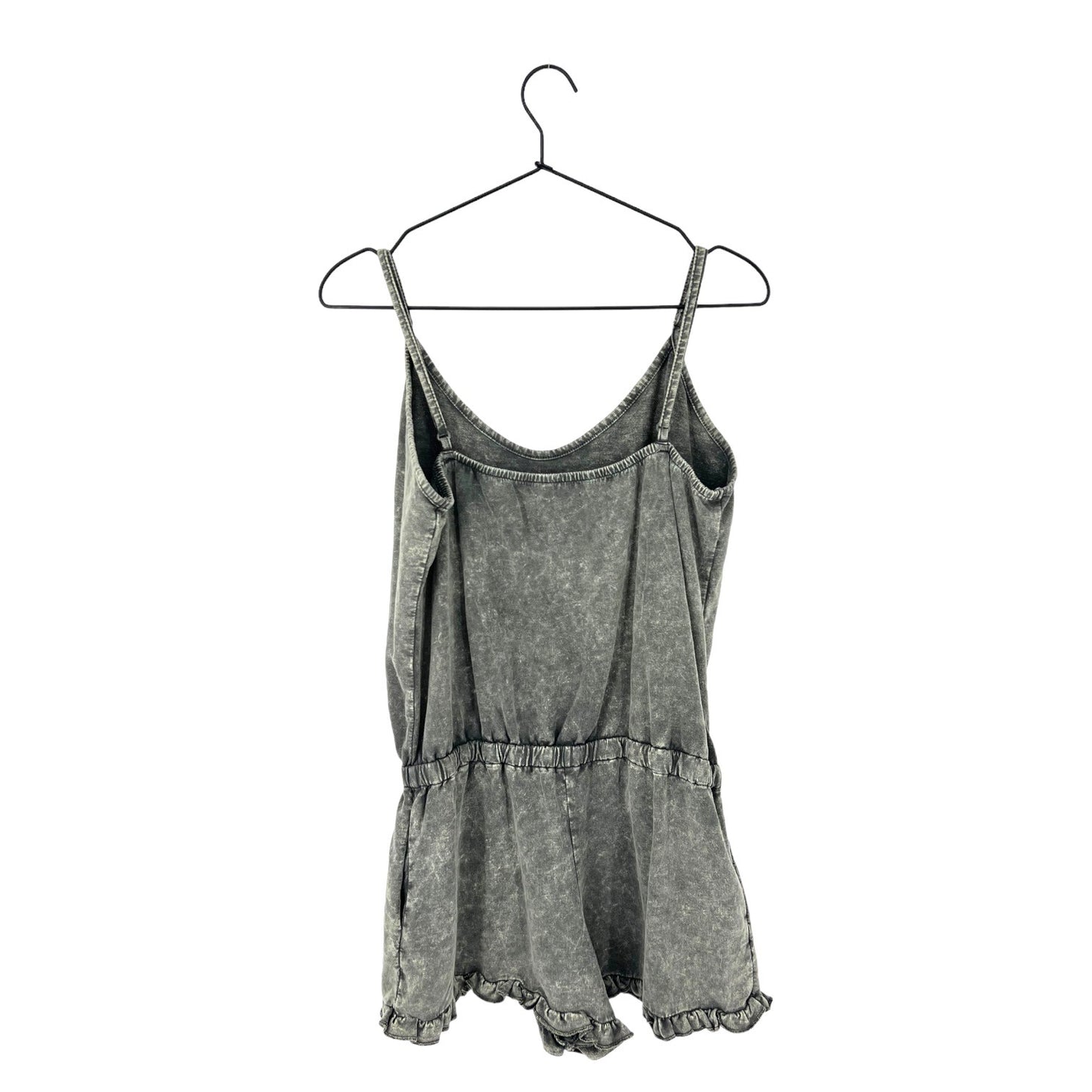 Full Tilt Acid Wash Frill Hem Romper | Large