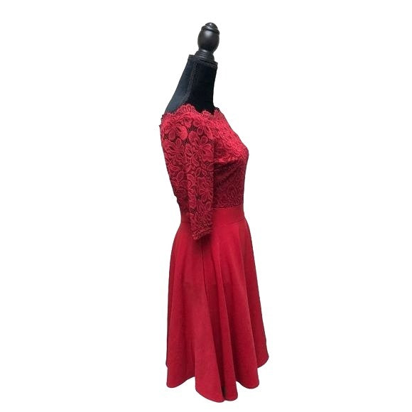 NWT Miss May Vintage Floral Off The Shoulder Lace Cocktail Dress | Medium