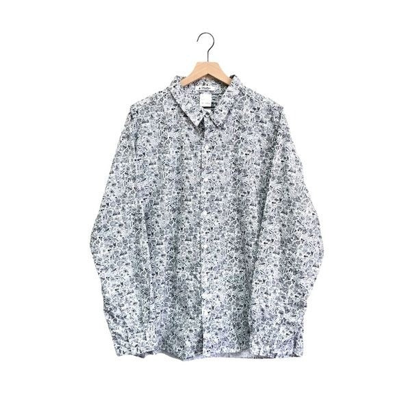 Disney Park Disneyland Attractions Park Map Button Up Shirt | Extra Extra Large