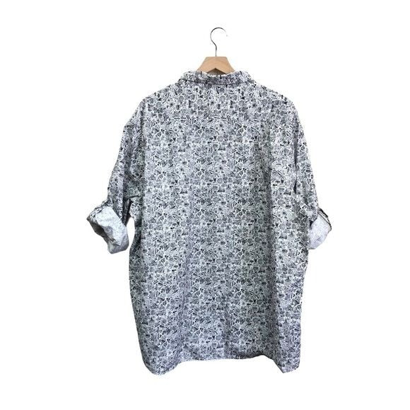 Disney Park Disneyland Attractions Park Map Button Up Shirt | Extra Extra Large