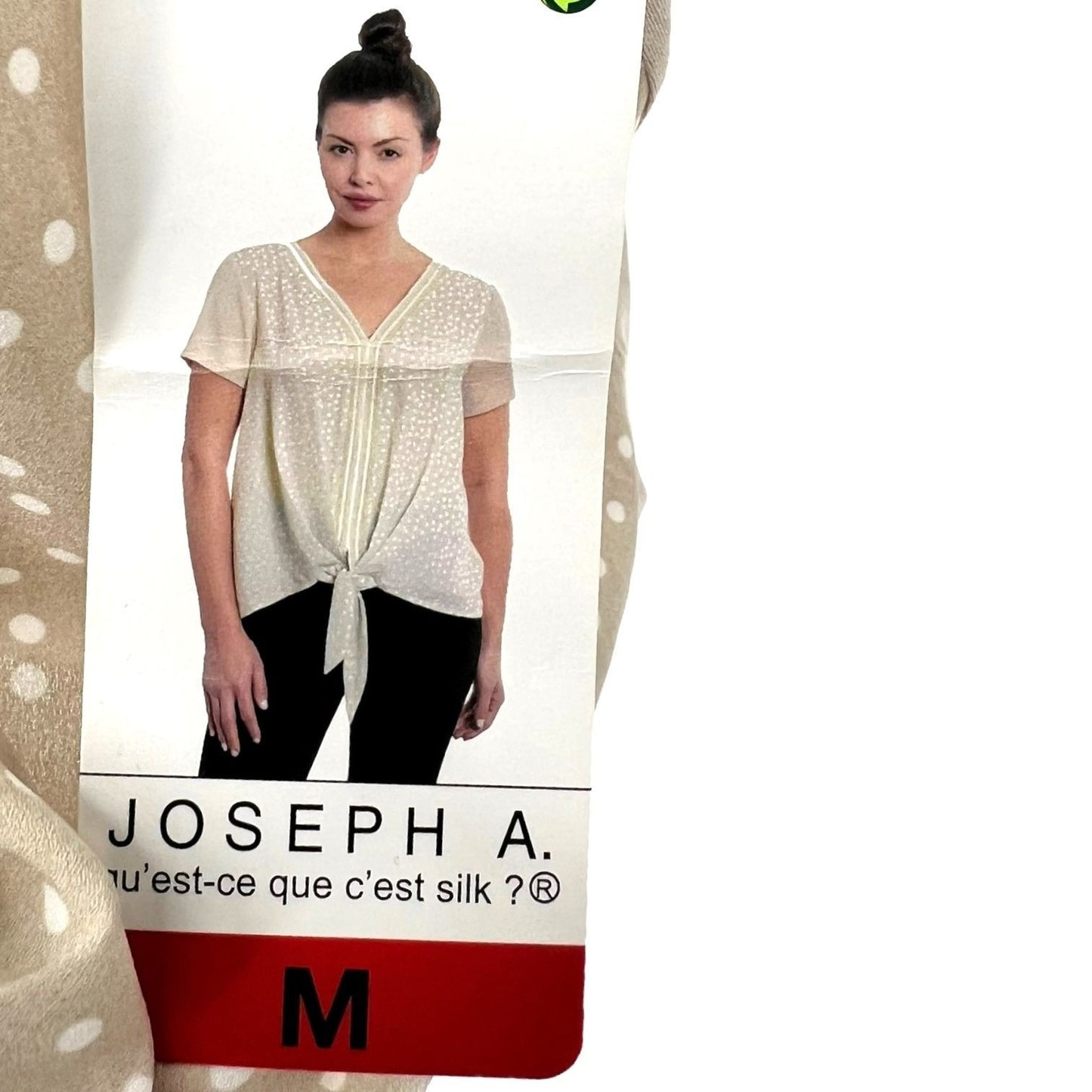 NWT Joseph A Polka Dot Front Tie Blouse | Medium