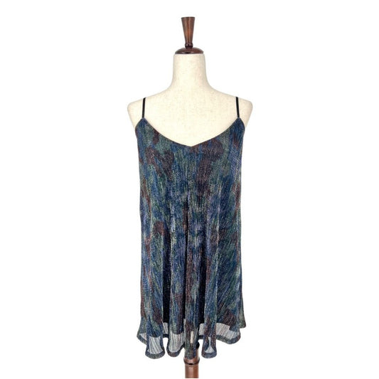 Lulu's Patina Blue Print Swing Dress | Small