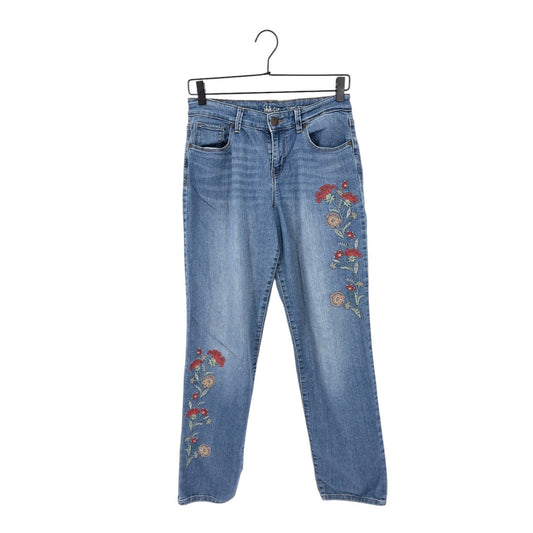 Style & Co Curvy Boyfriend Floral Embroidered Jeans | 4