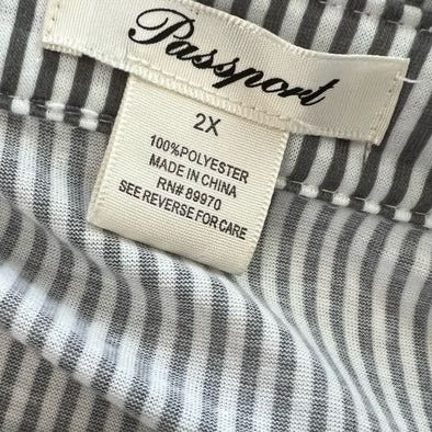 NWT Passport Striped Belted Button Up Top | 2x