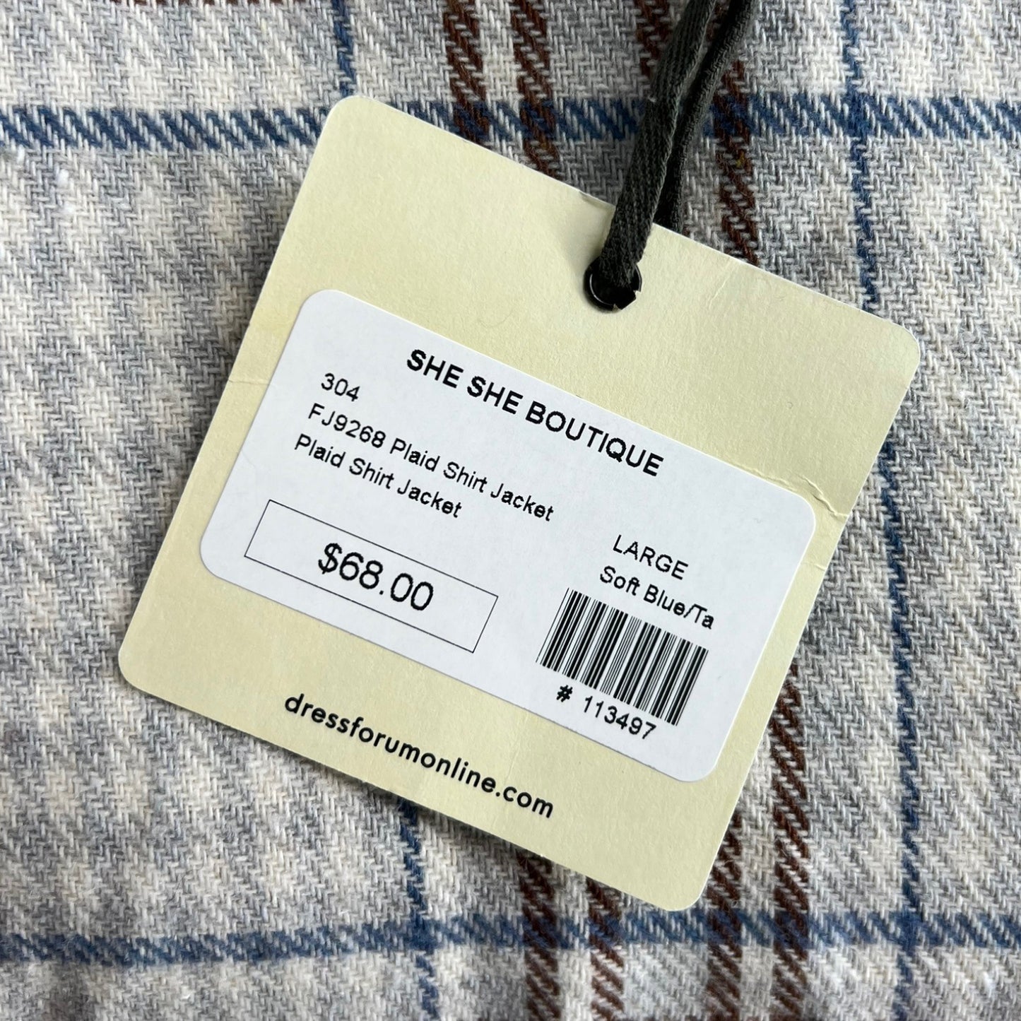 NWT Dress Forum Plaid Shirt Jacket | Large