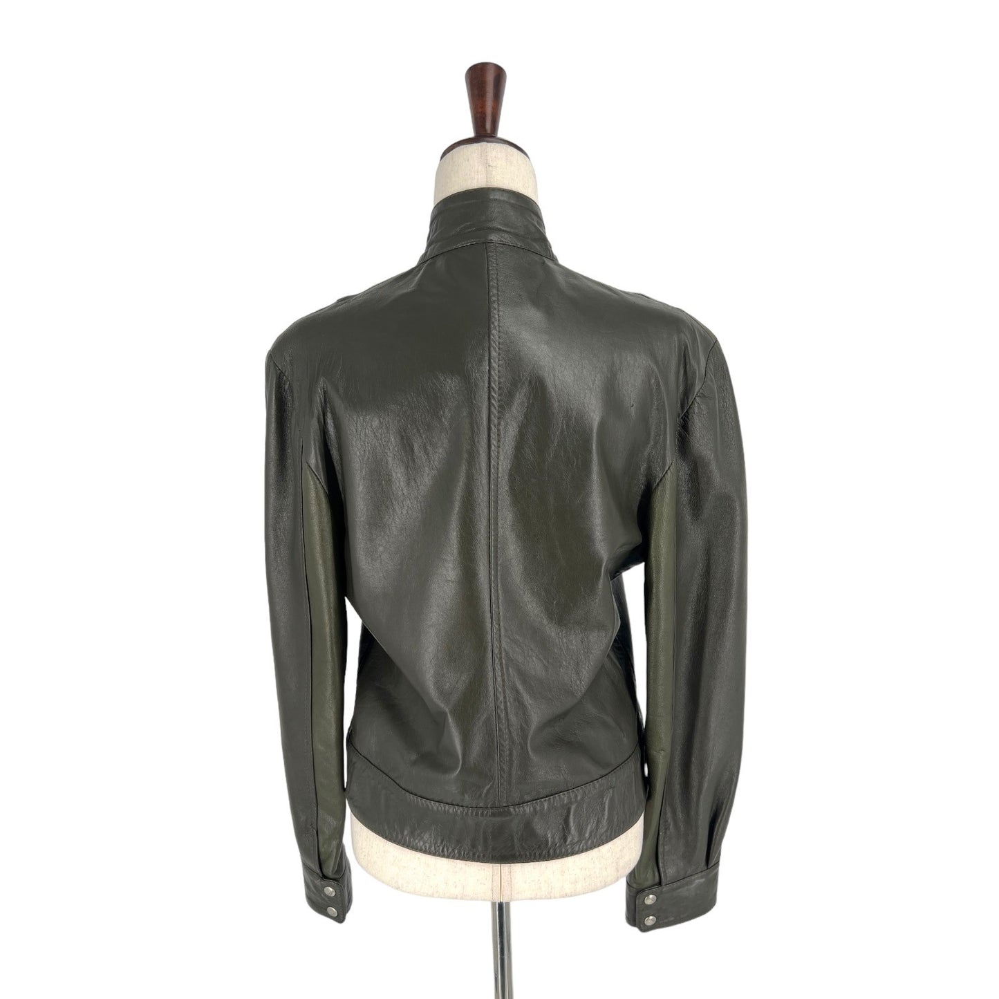 Vera Pelle Faux Leather Zip Up Jacket | Medium