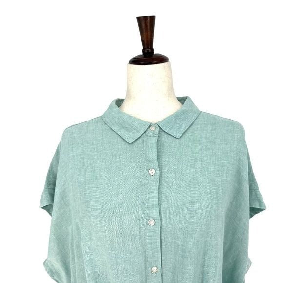 Weatherproof Vintage Tie Front Linen Shirt | Extra Extra Large