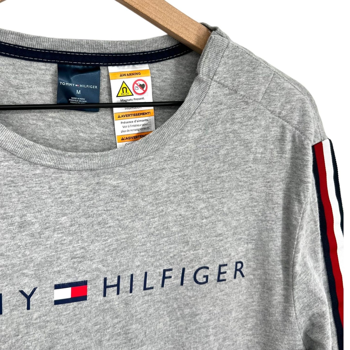 Tommy Hilfiger Adaptive Long Sleeve Tee w/ Magnetic Buttons at Shoulder | Medium