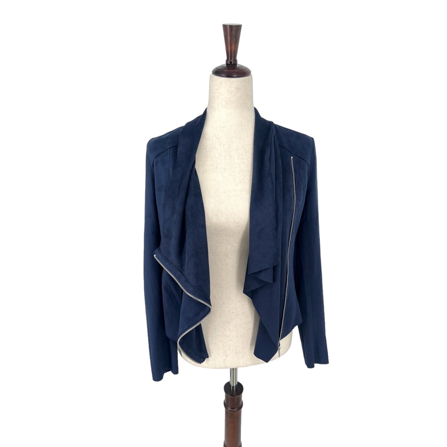 BlankNYC Faux Suede Drape Front Jacket | Extra Small