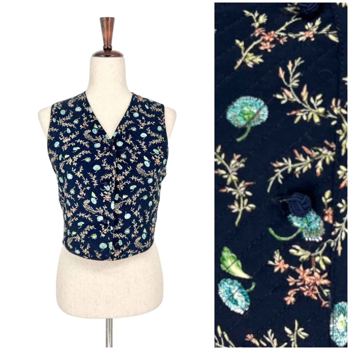 NWT Liz Claiborne Studio Floral Quilted Vest | Small