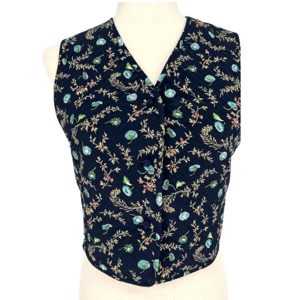 NWT Liz Claiborne Studio Floral Quilted Vest | Small