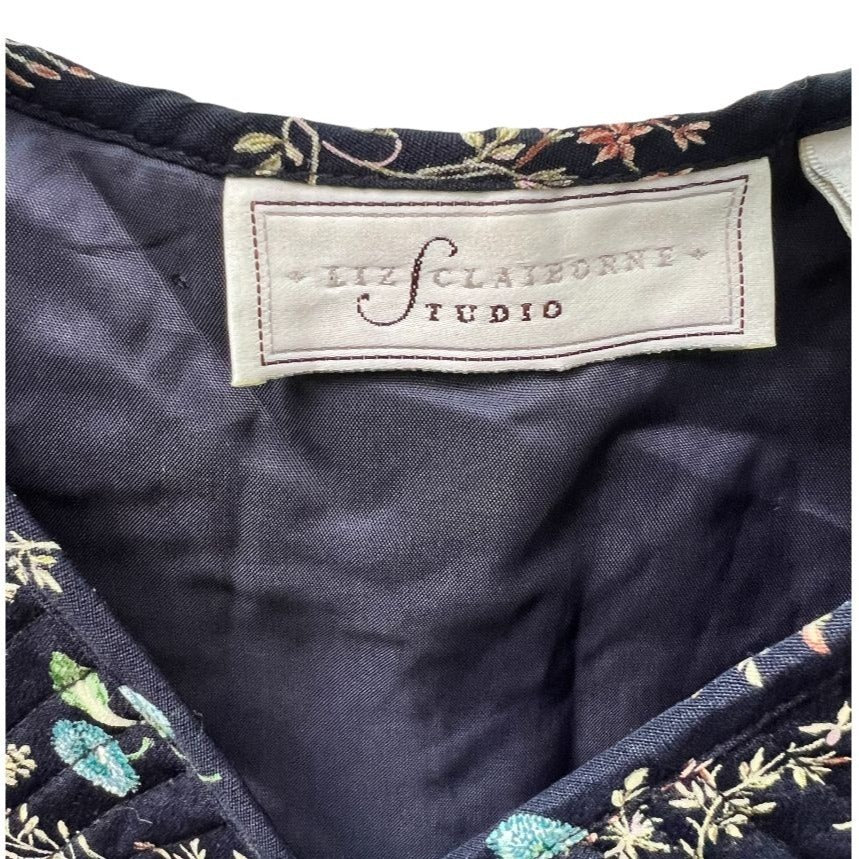 NWT Liz Claiborne Studio Floral Quilted Vest | Small