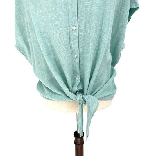 Weatherproof Vintage Tie Front Linen Shirt | Extra Extra Large