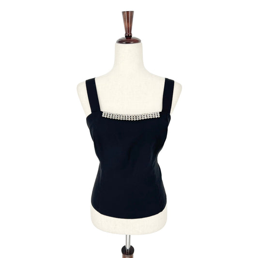 Vintage Jeweled Neckline Square Neck Tank | 12