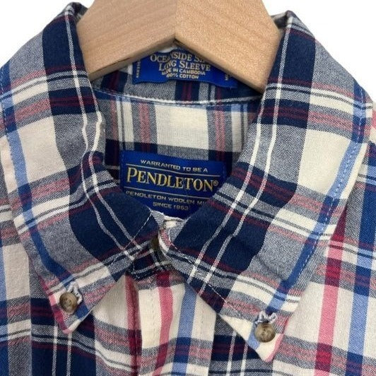 Pendleton Oceanside Plaid Button Up Collar Shirt | Medium