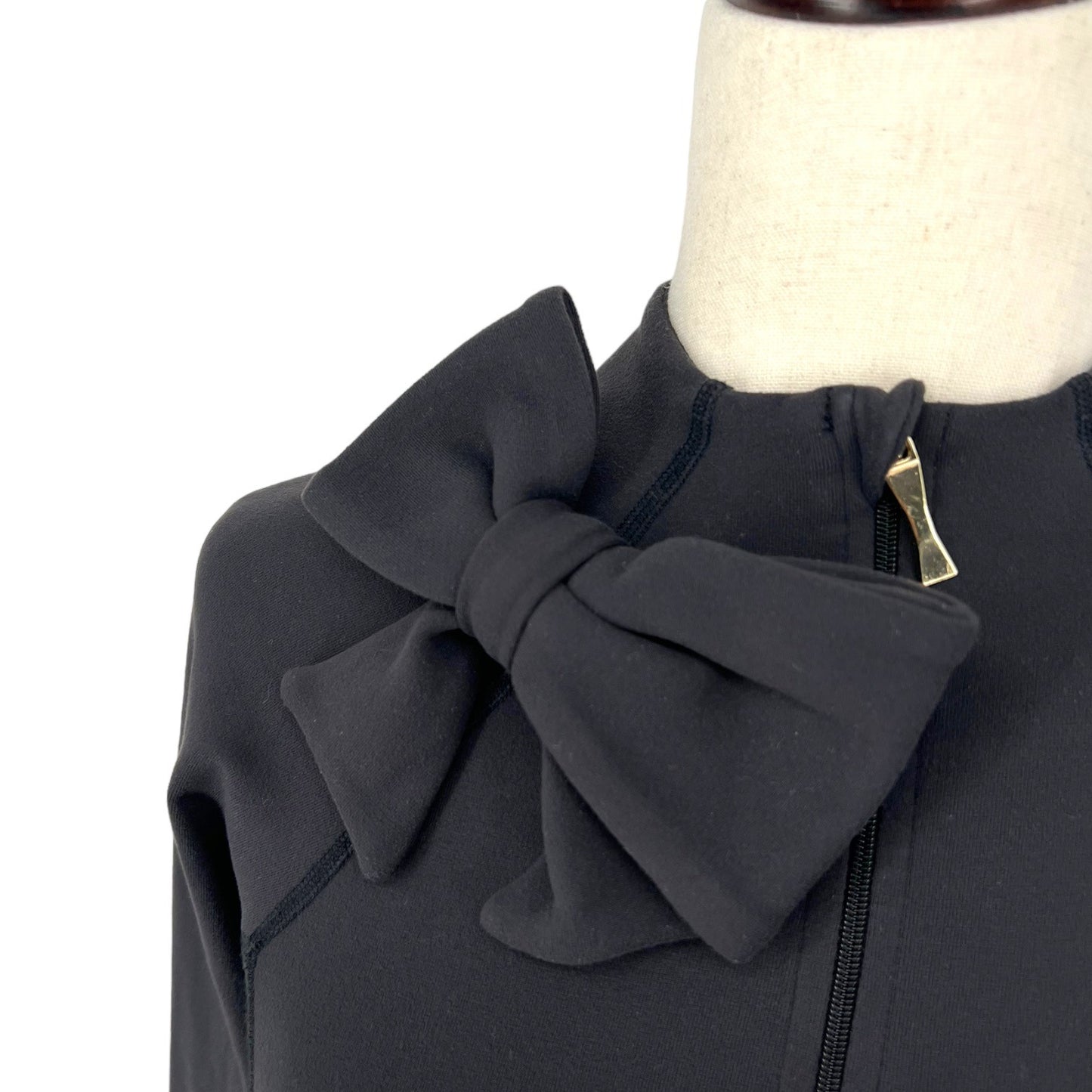 Kate Spade x Beyond Yoga Black Zip Up Neck Bow Jacket | Small