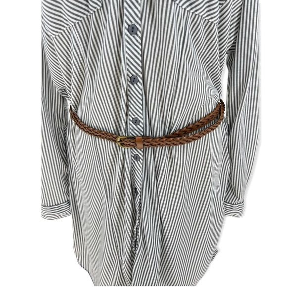 NWT Passport Striped Belted Button Up Top | 2x