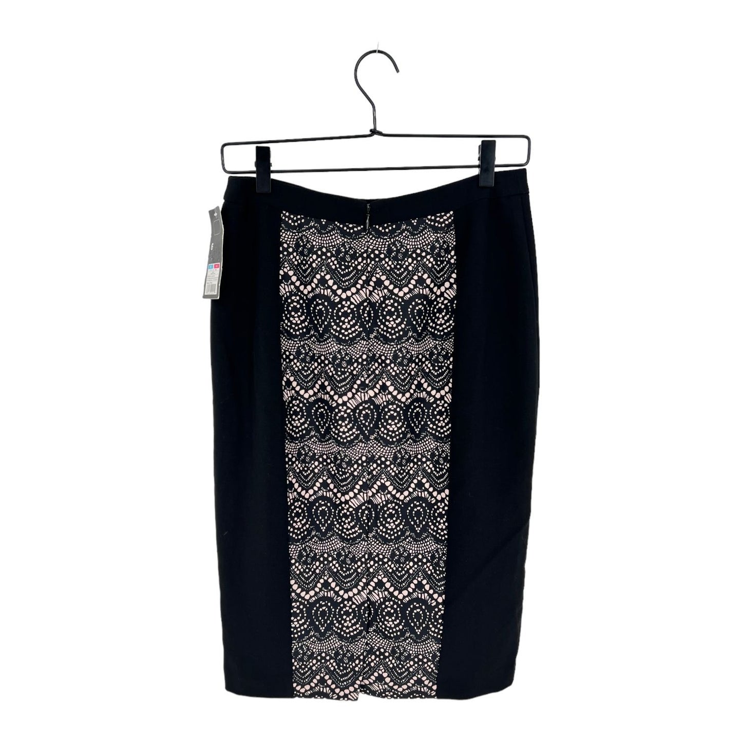 NWT Mossimo Black Lace Print Pencil Skirt | 6