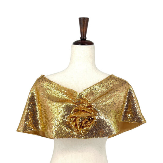 ilana Gold Sequin Shawl |One Size