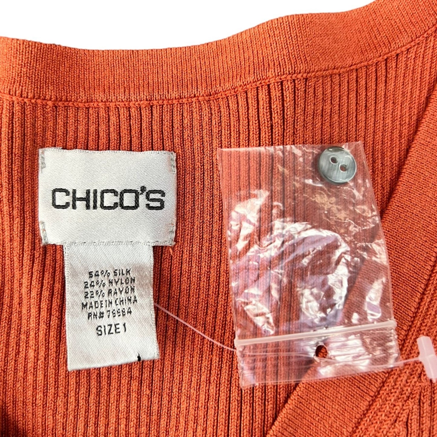 NWT Chico's RIbbed Silk V-neck Tank | Medium