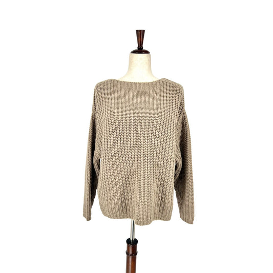 Lepsim Knit Crewneck Hi-Lo Wool Blend Sweater | Medium