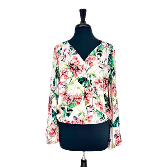 NWT Sanctuary Floral Faux Wrap Blouse | Large