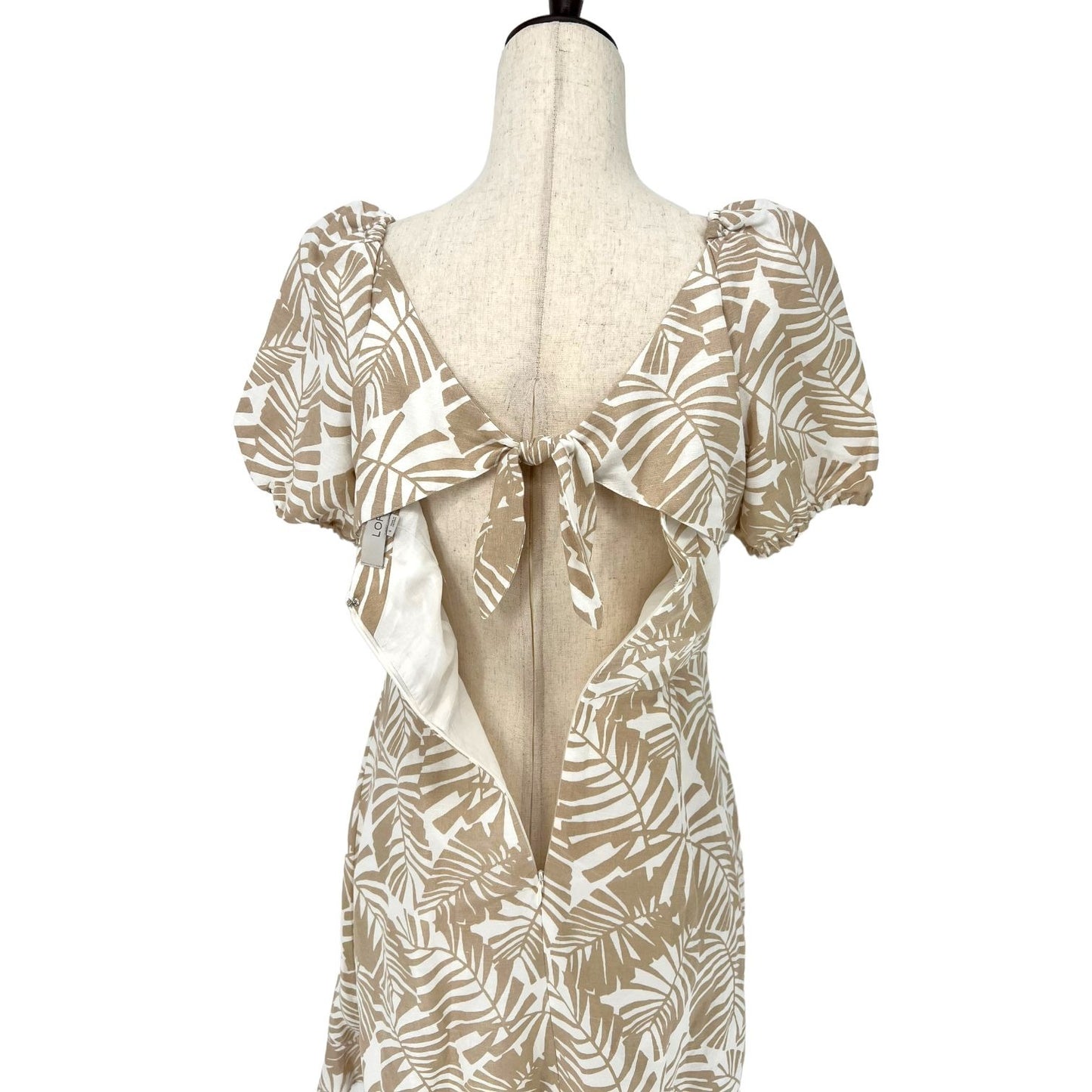 NWT LOFT Ann Taylor Palms Square Neck Linen Dress | 4